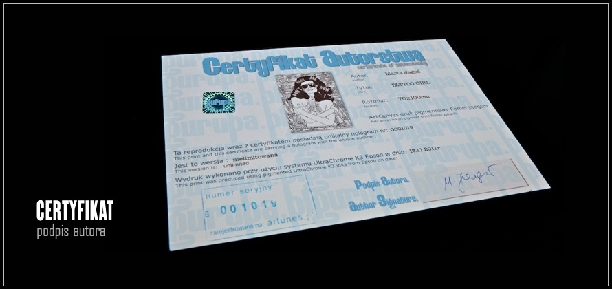 Certyfikat z podpisem autora